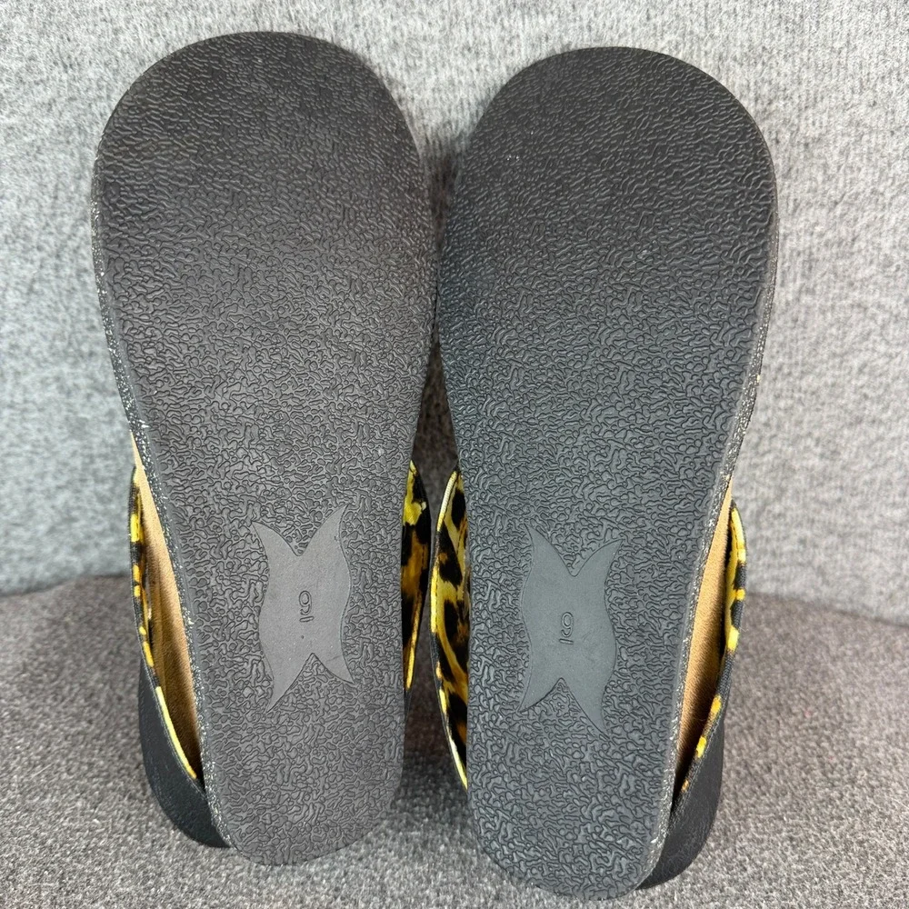 Modzori Reversibles Leopard Black Wedge Sandals Thong Women's Size 9